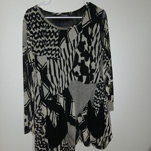 Papa  Monochrome Patterned Long Sleeve Top